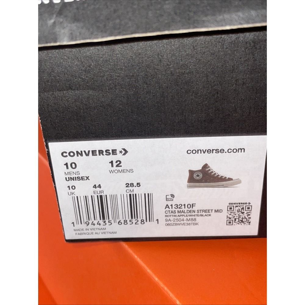 Converse CTAS Malden Street Mid Rottin Apple/White Mens Sz 10 Sneakers A13210F - Picture 8 of 8